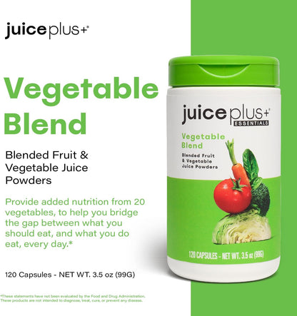 JuicePlus+ Vegetable Blend Capsules – Plant-Based Whole Food Supplement (60 Servings)